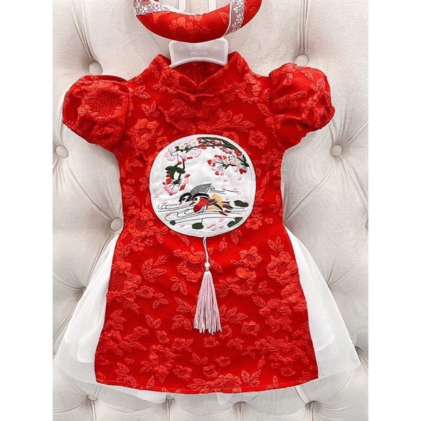 Set áo dài kèm mấn xinh xỉu cho bé cưng🌸🌸🌸🌸