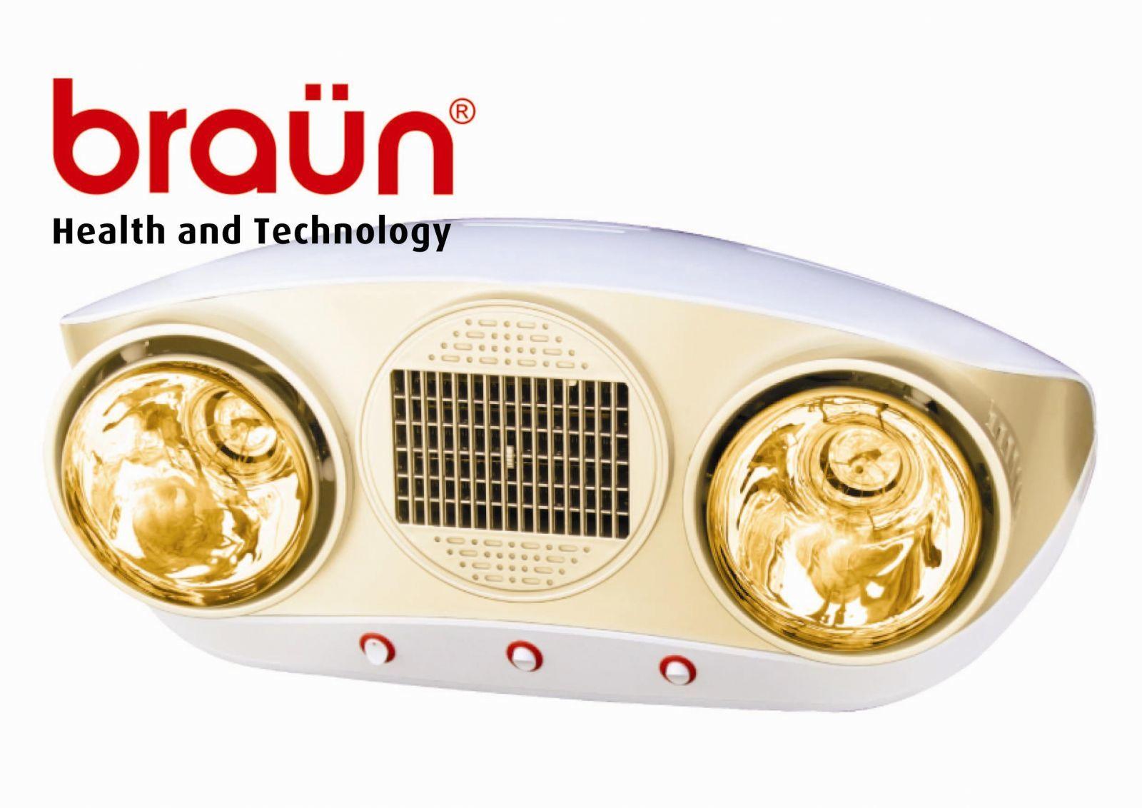 Đèn sưởi nhà tắm Kohn Braun KU02PG (Vàng)