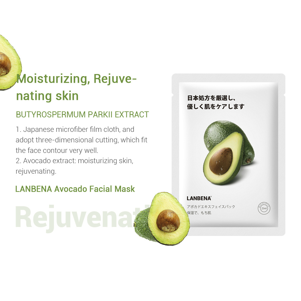LANBENA Mặt nạ bơ 5PCS Dưỡng ẩm và trẻ hóa làn da