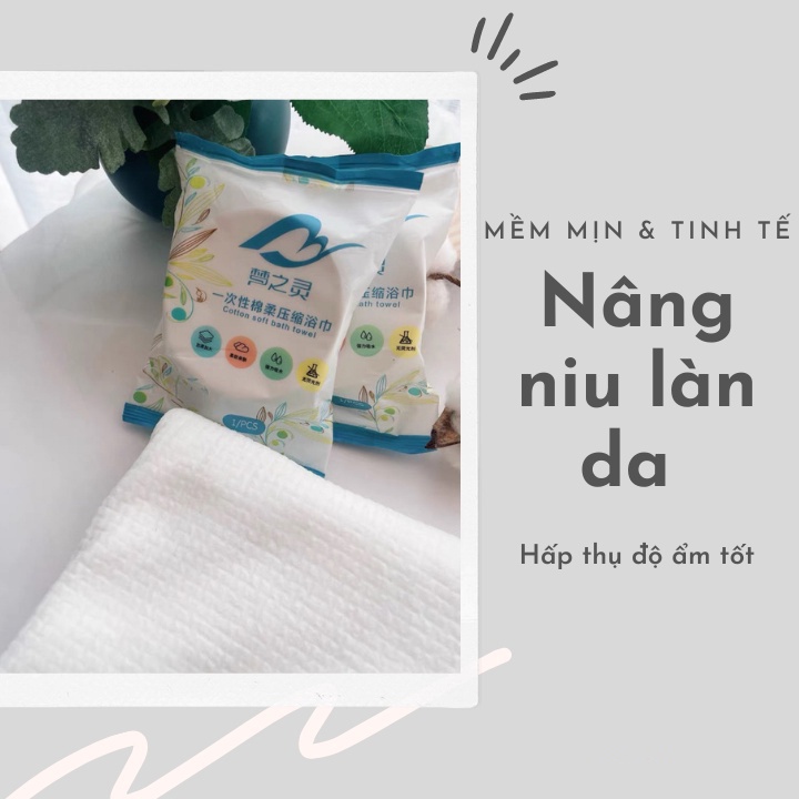 Khăn Tắm Viên Nén Du Lịch Dùng Một Lần