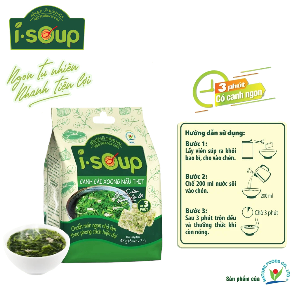 Canh cải xoong nấu thịt i.soup 42 gram