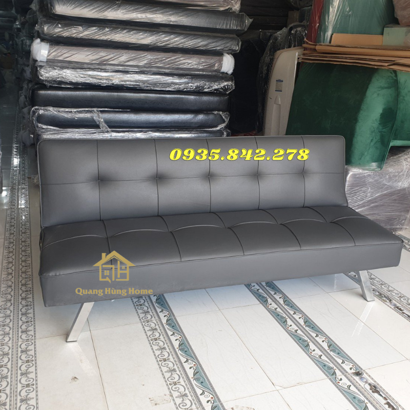 Ghế sofa bed simili da - sofa giường gấp gọn nệm lò xo êm ái