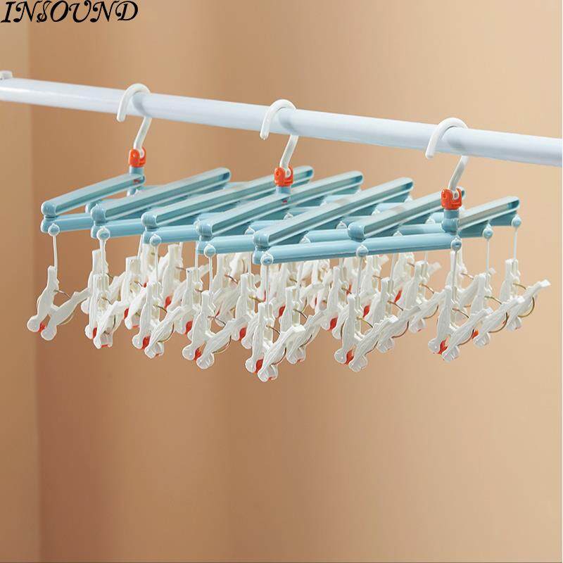 Giàn móc xếp gọn phơi quần áo 29 kẹp cho bé