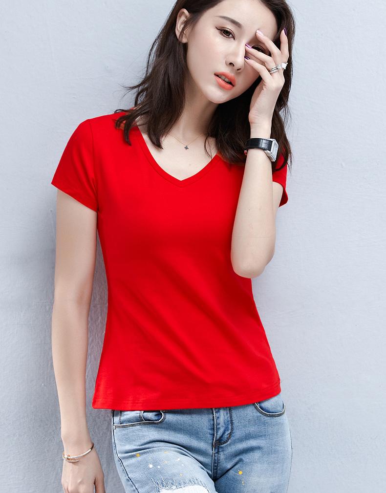 [HCM]Áo Thun Nữ Cổ Tim Trơn Basic