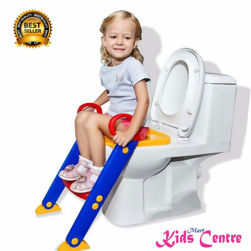 Nắp bồn cầu có thang đi vệ sinh cho bé