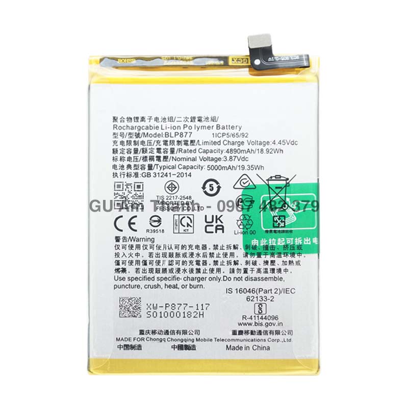 Pin cho realme narzo 50i prime rmx3506 dung lượng 5000mah zin máy