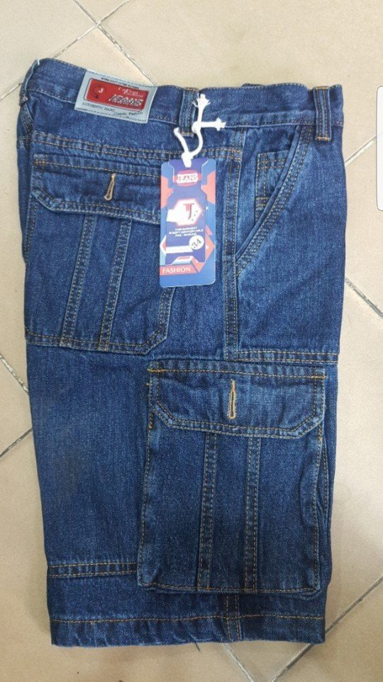 Quần Short Jean Túi Hộp Cao Cấp (Xanh)