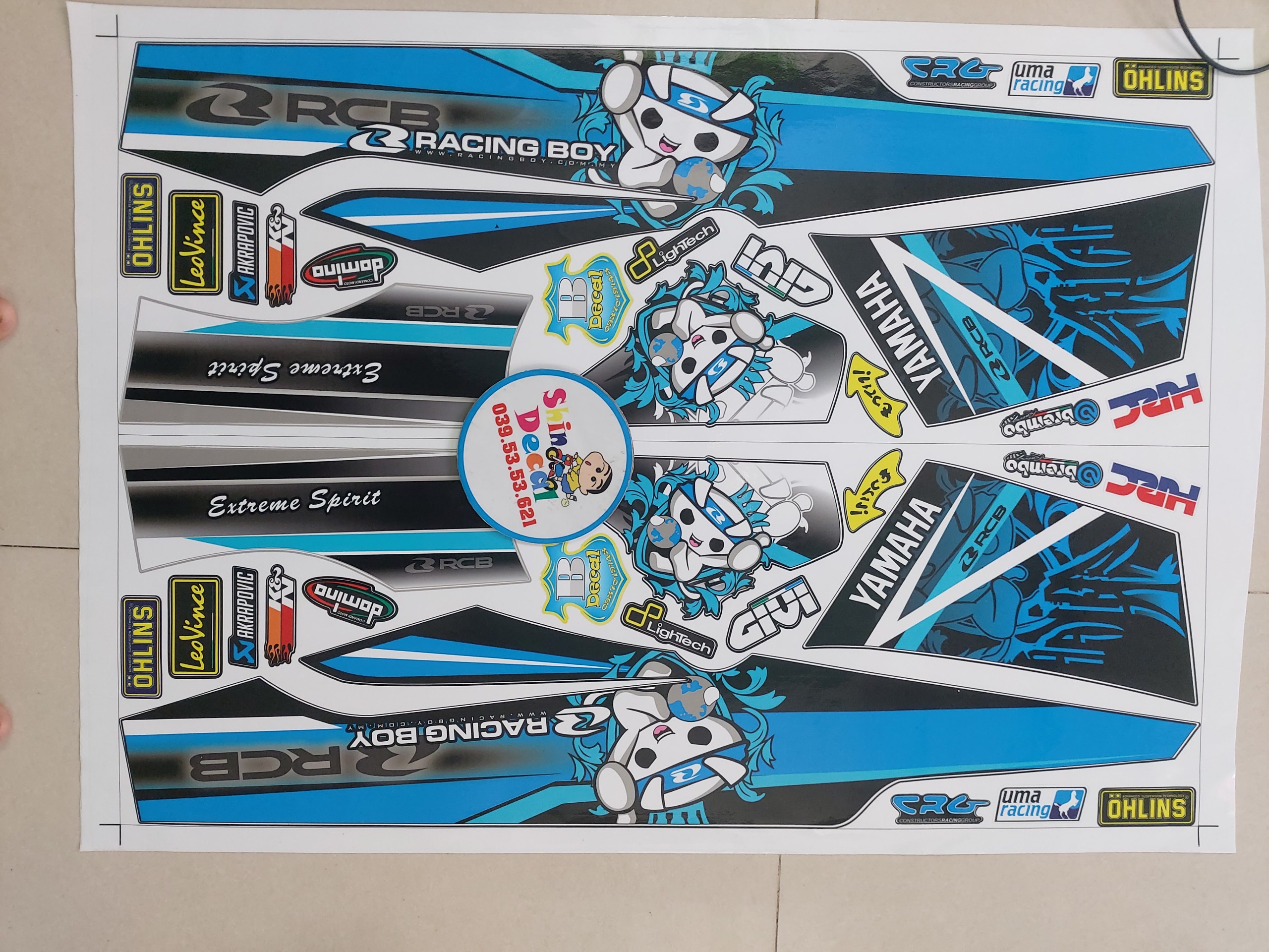 Tem sirius racingboy tặng logo