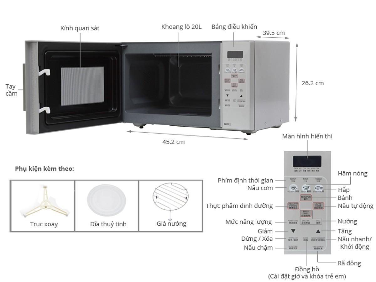 Lò vi sóng Sharp có nướng R-678VN - 20 lít