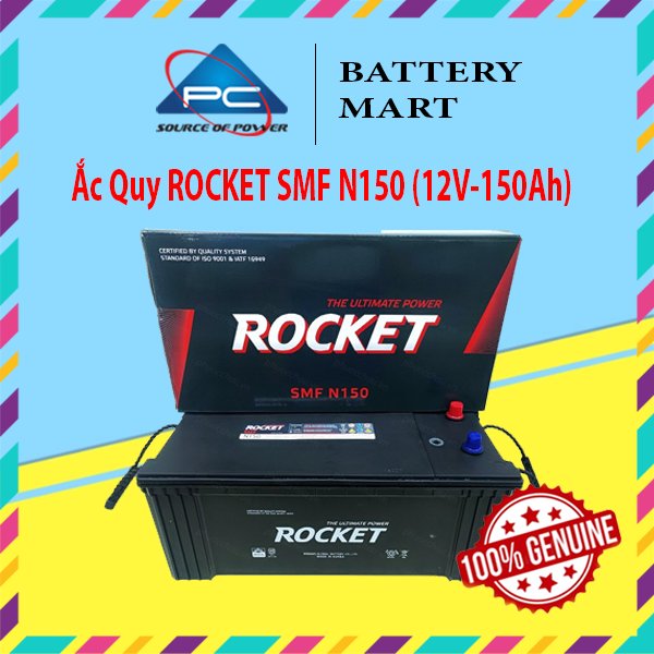 Bình ắc quy 12v-150ah, ắc quy rocket smf n150
