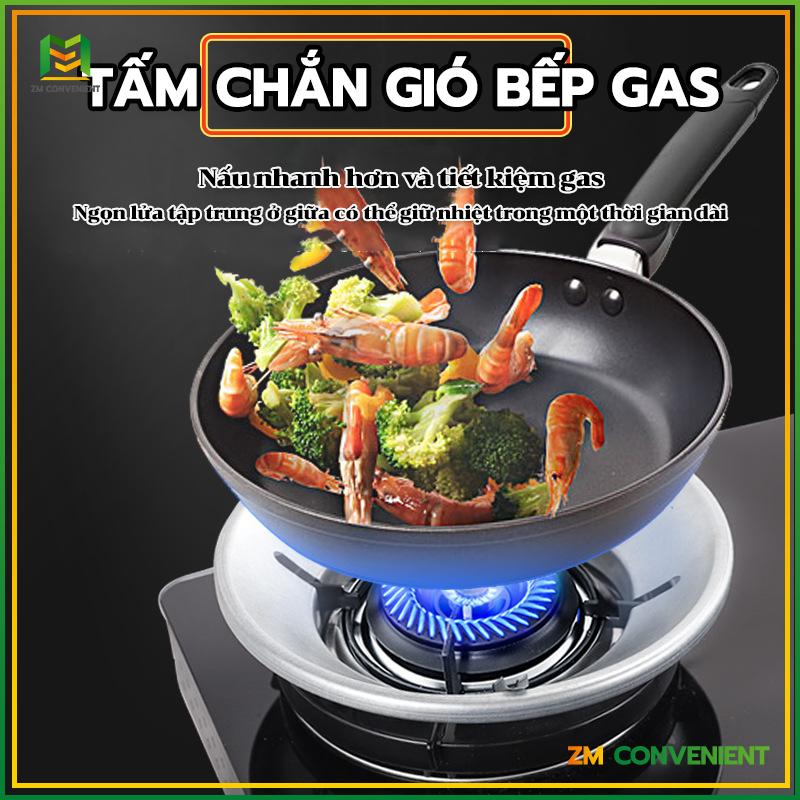 Kiềng chắn gió bếp gas thép không gỉ dễ dàng vệ sinh, tiết kiệm thời gian nấu nướng, tiết kiệm chi phí gas hàng tháng