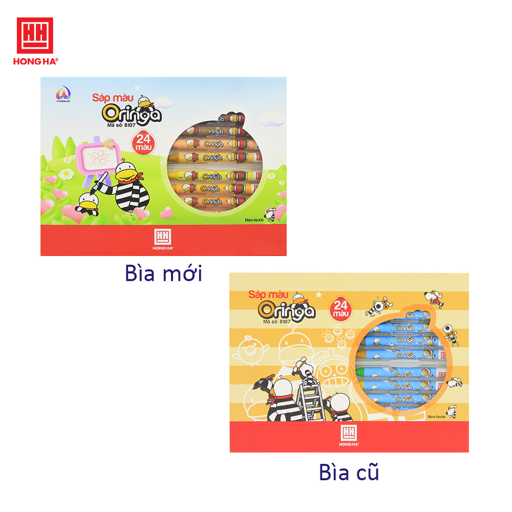 Hộp 12/18/24 Sáp Màu Oringa Hồng Hà - 8105/8106/8107