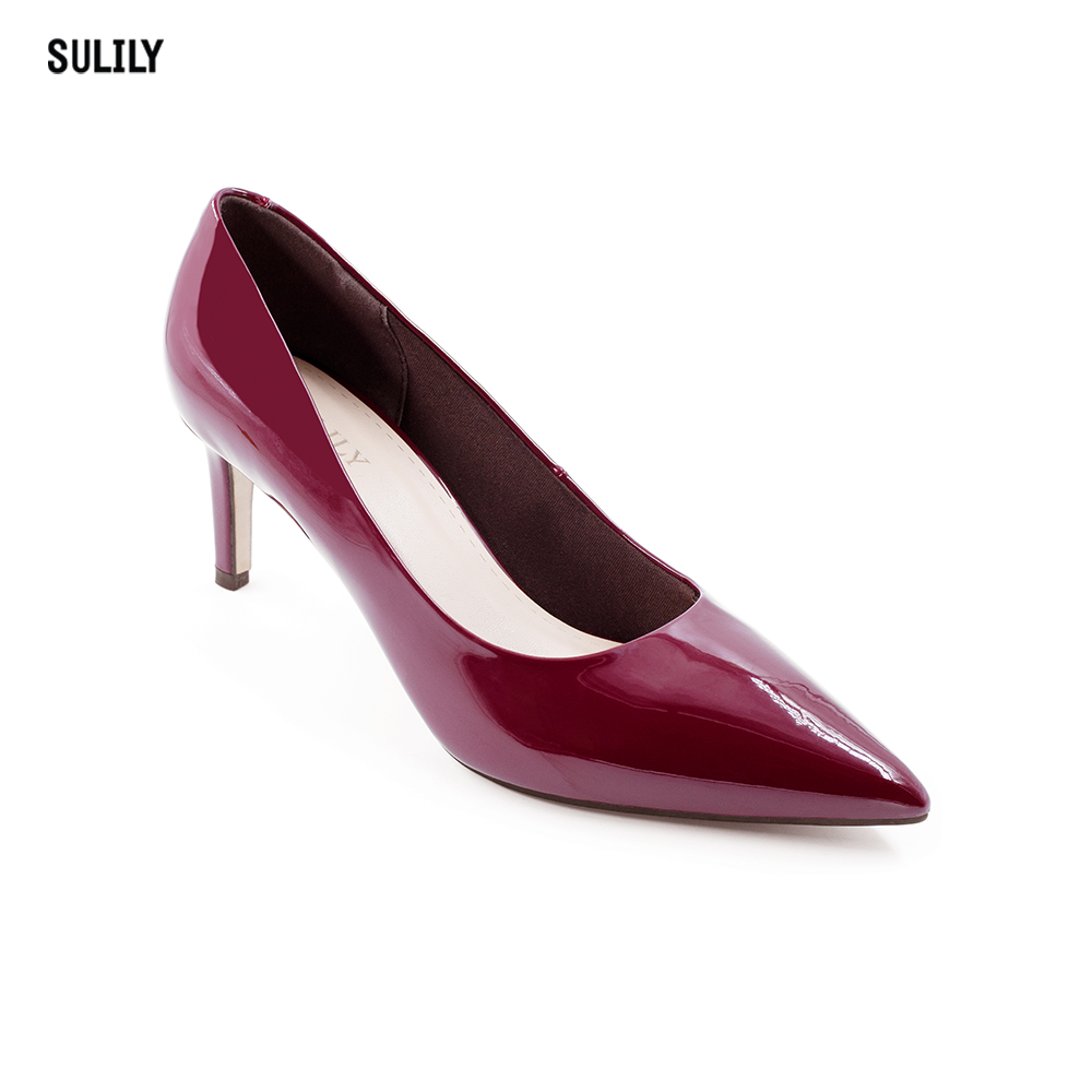 Giày Cao Gót 5cm Da Bóng Đệm Mút Sulily G01-II20DO