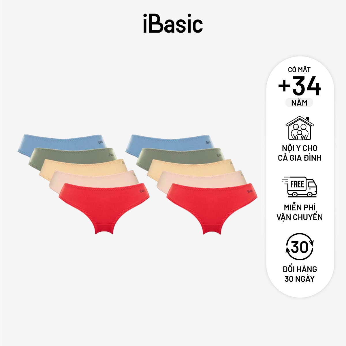 [MUA 8 TẶNG 2] Combo 10 quần lót nữ iBasic thun lạnh PANW130