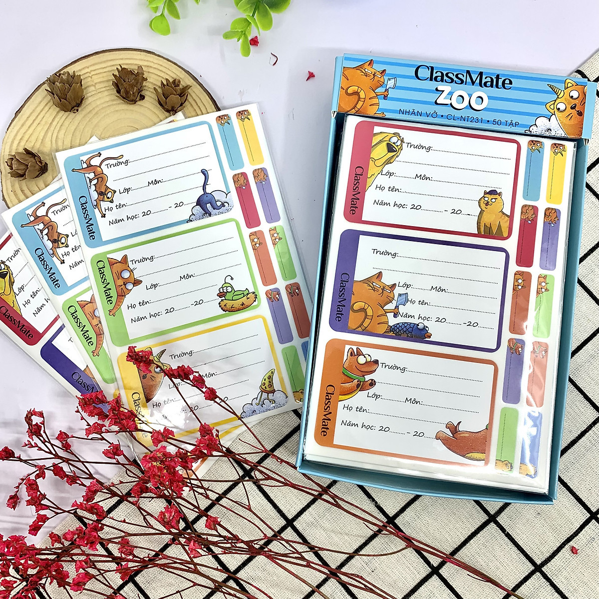 Combo 2 tập Nhãn vở Classmate NT230/NT221/NT231