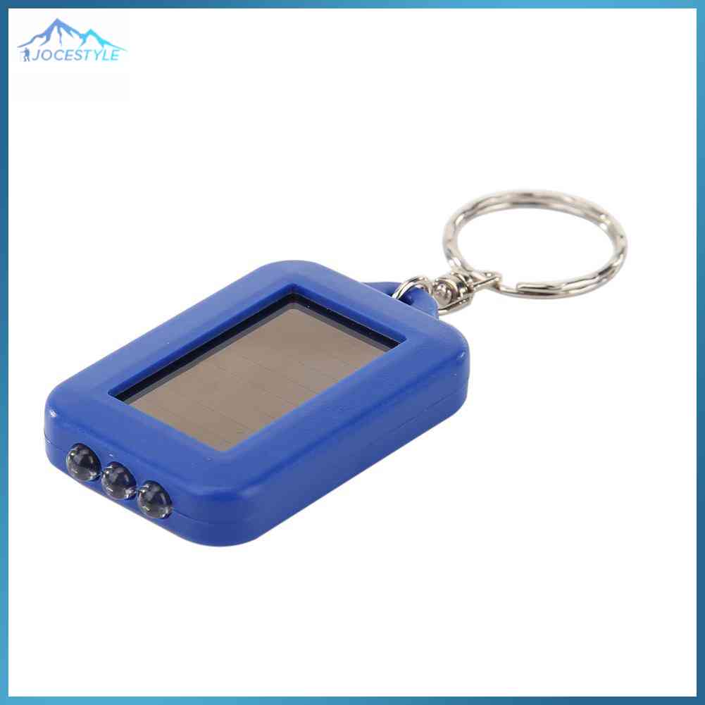 Portable Key Chain LED Flashlight Solar Power Light Torch Outdoor Emergency Lamp Carry Convenient