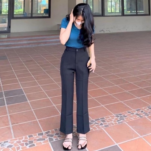 Quần tây ống loe nhẹ big size S-2XL