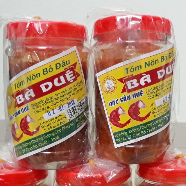 Tôm chua nõn bỏ đầu Bà Duệ Huế 2 hủ 800gr