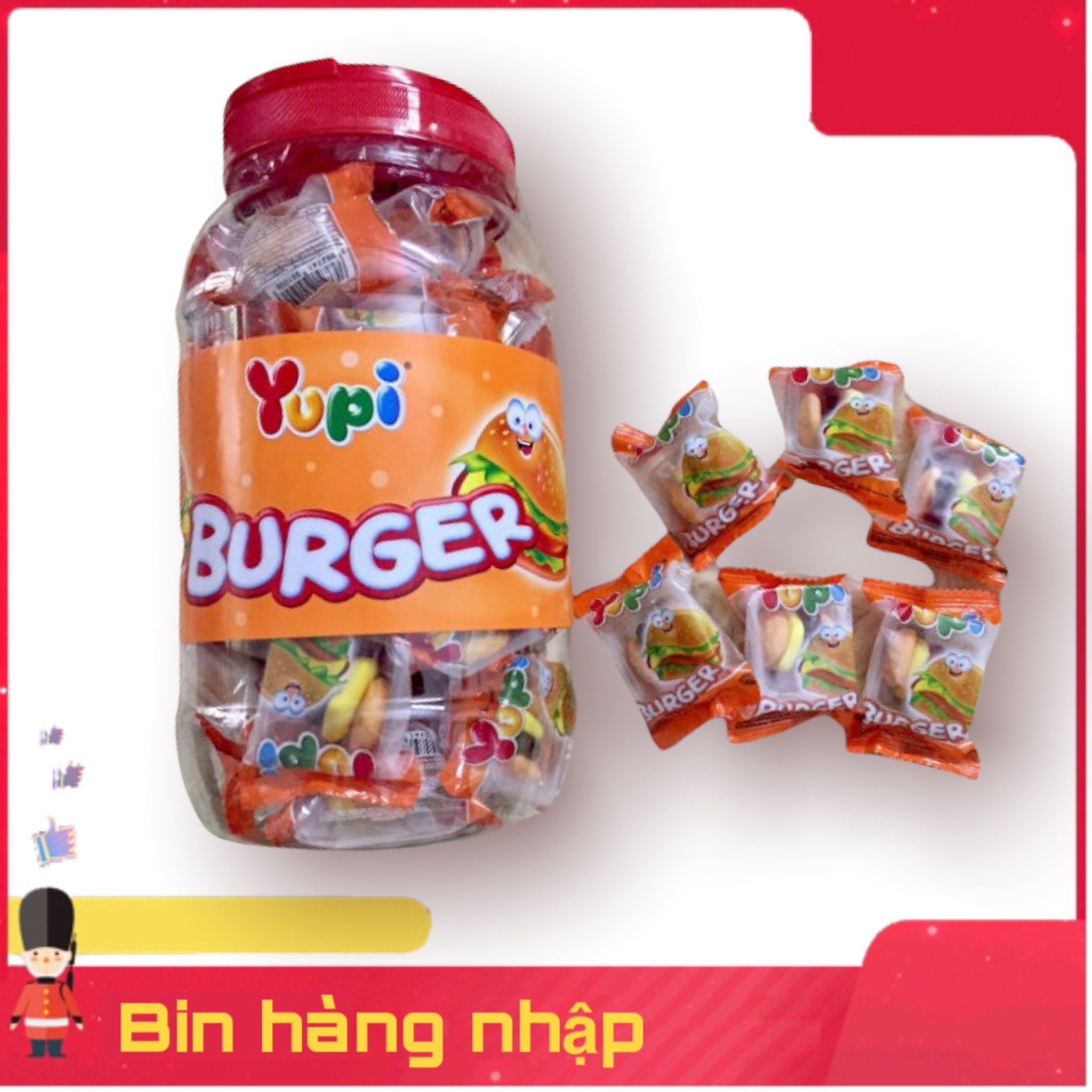 36 GÓI KẸO DẺO YUPI HAMBURGER