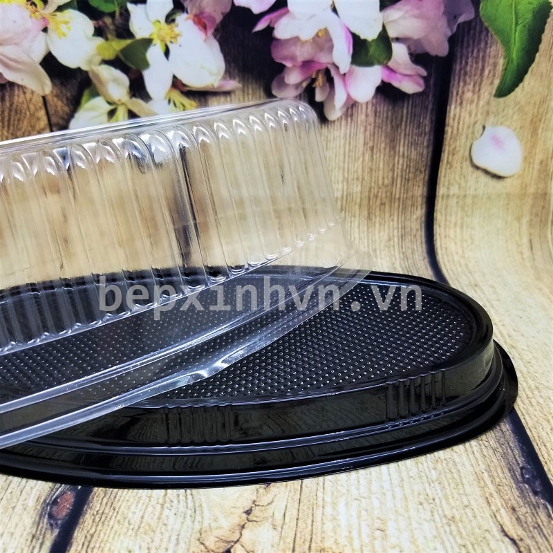 Hộp nhựa oval đế đen F70 (10/100 hộp)