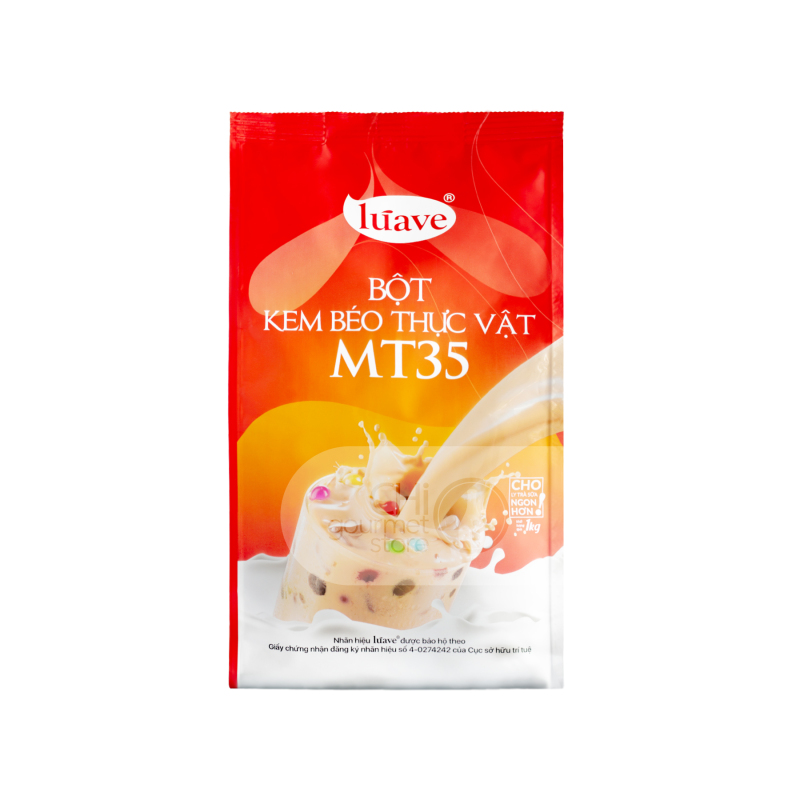 Bột Kem Béo Thực Vật MT35 - LÚAVE - 1kg - Pha trà sữa thơm ngon chuẩn độ béo 35% (bột pha trà sữa, bột trà sữa, bột kem béo)