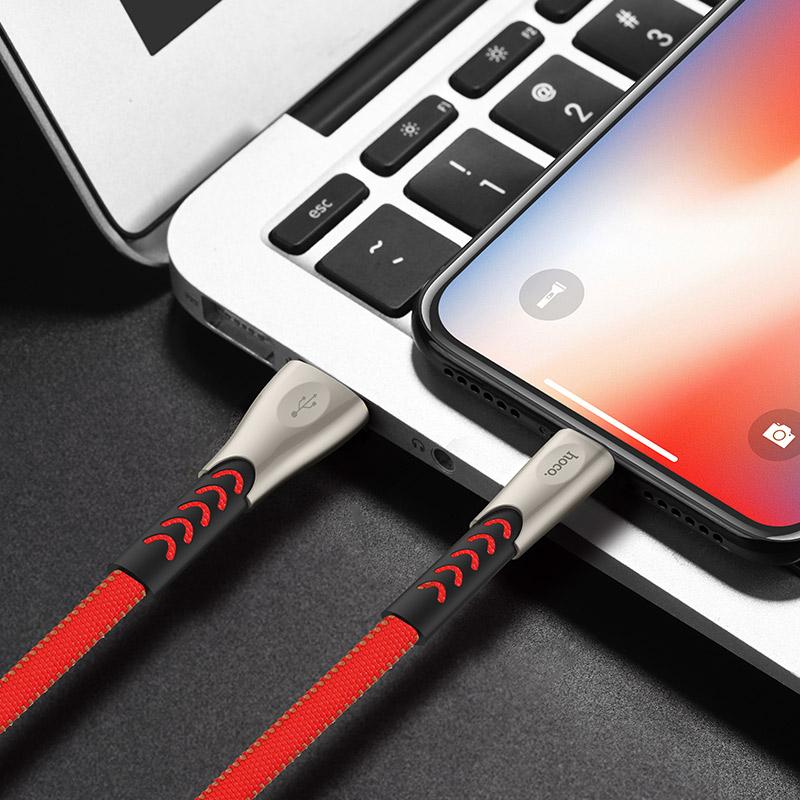 Cáp sạc nhanh Hoco U48 Lightning cho iPhone/iPad ( Hỗ trợ sạc nhanh 2.4A Max, dài 1.2m )