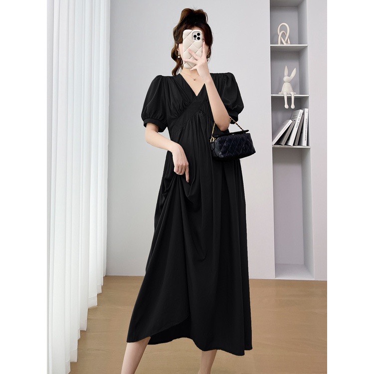 Váy yt09 , đầm công sở from rộng bầu mặc xinh chất thô nến