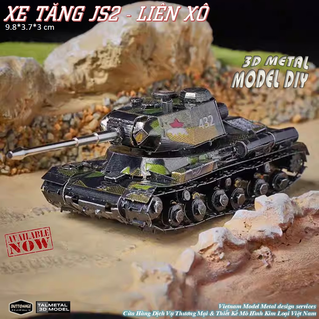 Mô Hình Xe Tăng Thế Chiến II (Kim loại lắp ghép 3D)