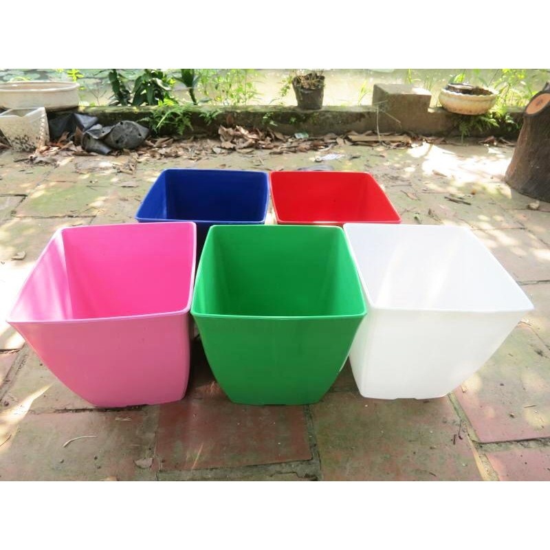 Chậu vuông trồng hoa V9 cây cảnh văn phòng, chậu vuông V9 hàng loại 1 kích thước 9x9cm.