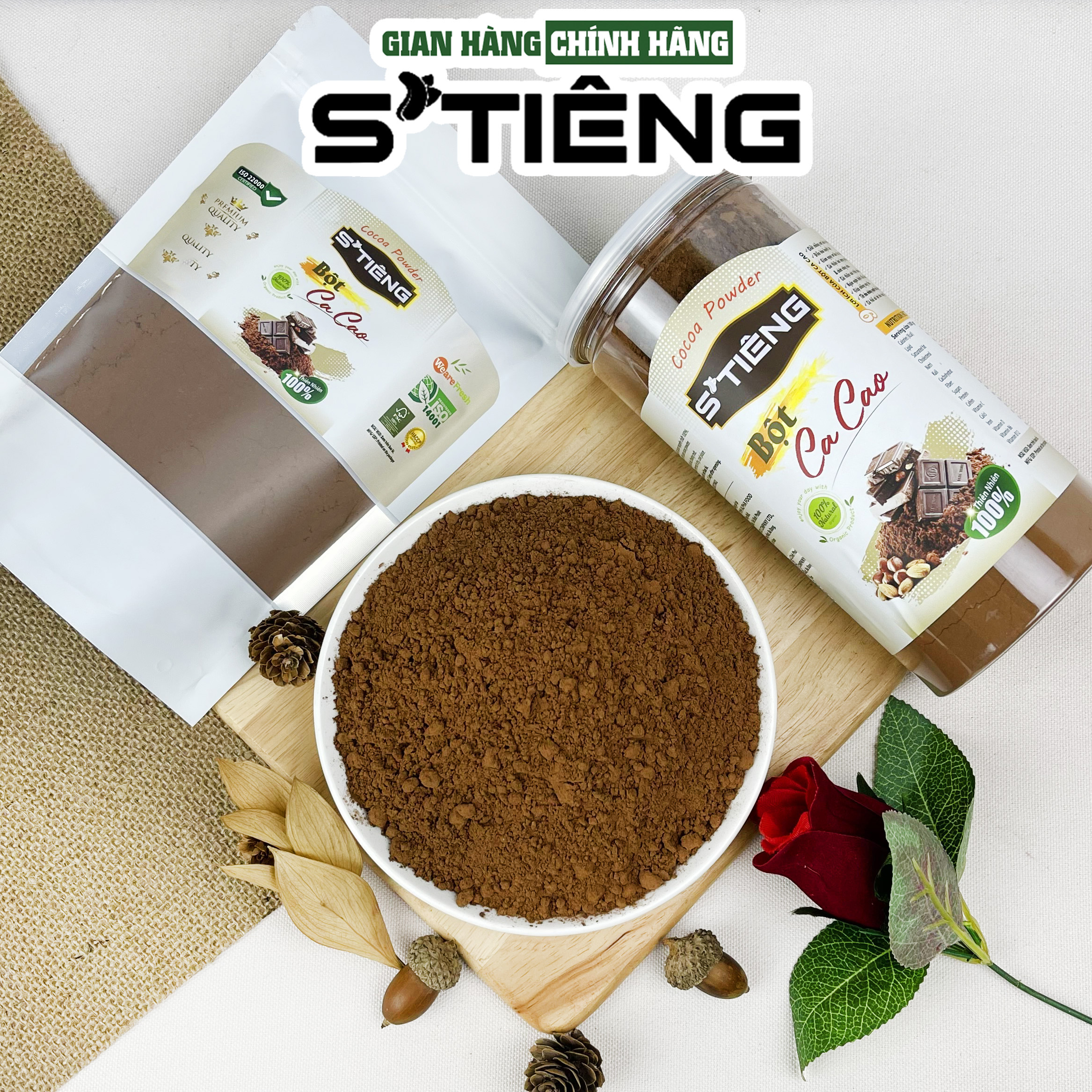 Bột CACAO Nguyên Chất Cao Cấp Không Đường STIÊNG