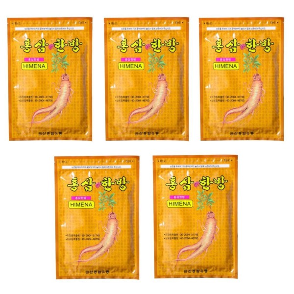 Combo 5 Gói Cao Dán Chiết Xuất Hồng Sâm Himena (1 gói/ 20 miếng) Giúp giảm đau nhanh chóng Korean Red Ginseng Pain Relief Patch 5 Pack (100Pcs) Saponin Health Pads