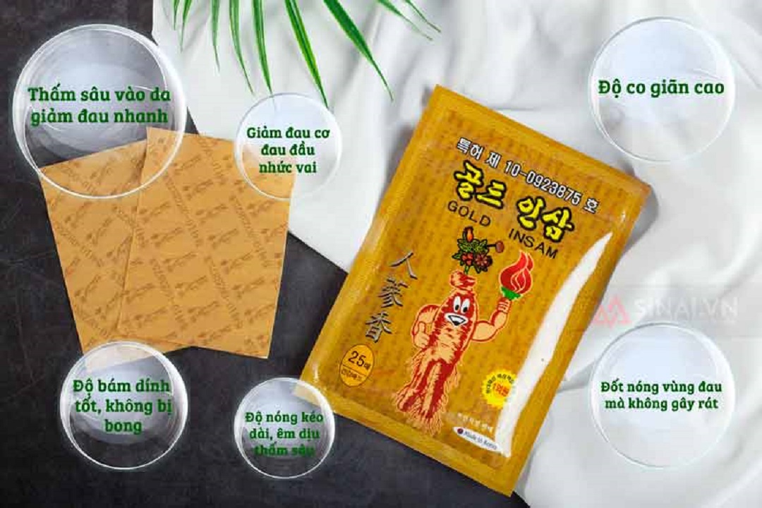 [HCM]Cao dán hồng sâm GOLD INSAM gói 25 miếng