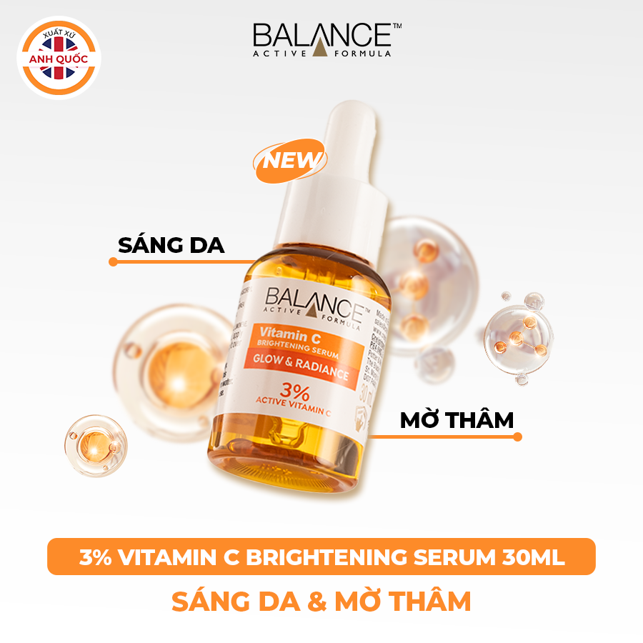Serum Trắng Da Mờ Thâm Balance Active Formula Vitamin C 3% Brightening 30ml
