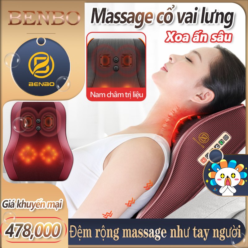 HCMMáy massage vai gáy BENBO gối mát xa vai gáy toàn thân đa năng Thiết bị