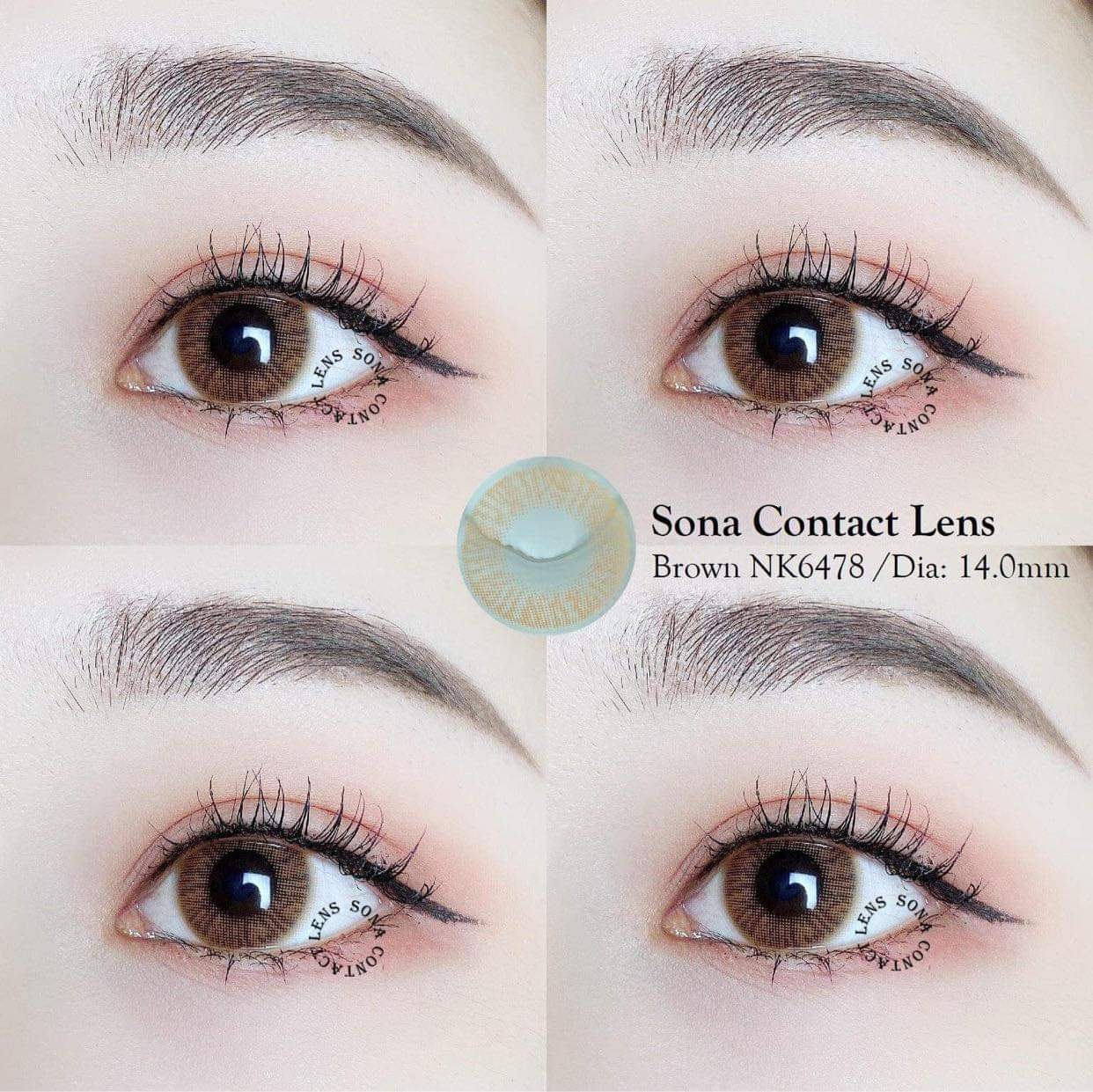 Contact Lens Gray, Brown 1-Day Contact Lenses, Non-Myopia and Myopia with Degrees 2.5 - 3 - 3.25 - 4.25 - 4.5 - 4.75 - 5.5 - 6 - 6.5 - 7.5 - 8 No Stamp
