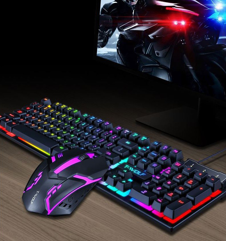 Bàn phím giả cơ t-wolf t20 gaming đèn led bàn phím chơi game phím rất nhạybền đẹphợp mọi người dùng