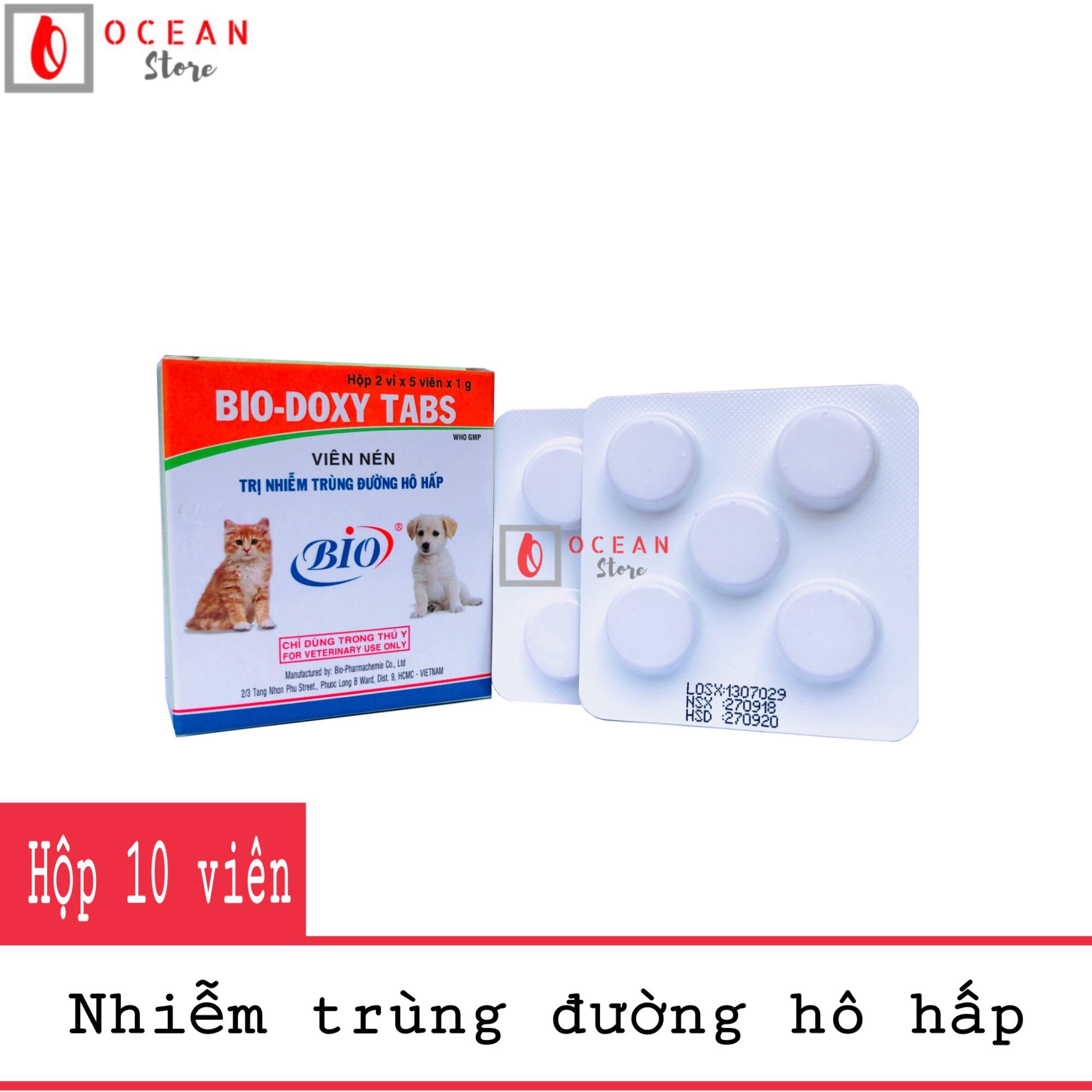 Thuốc trị nhiễm trùng đường hô hấp cho chó mèo - Bio Doxy Tabs (Hộp 10 viên)
