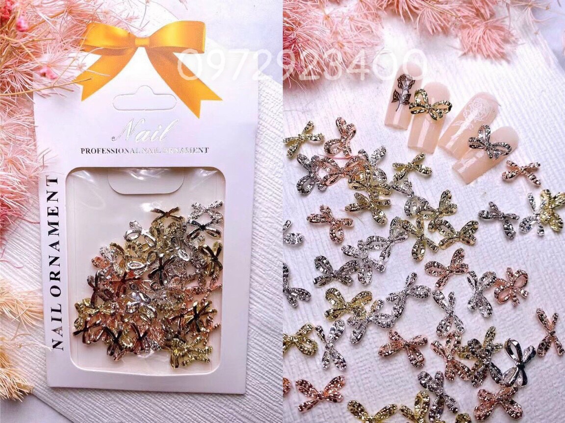 Charm kim loại trang trí móng ,đính móng tay 9 - mini nails
