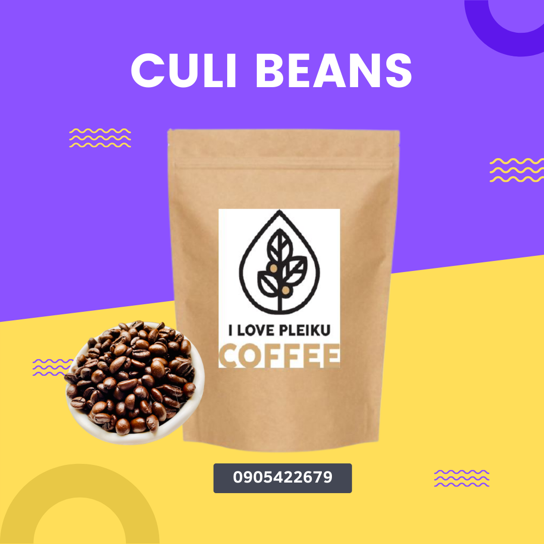 Cà phê hạt Culi rang mộc nguyên chất