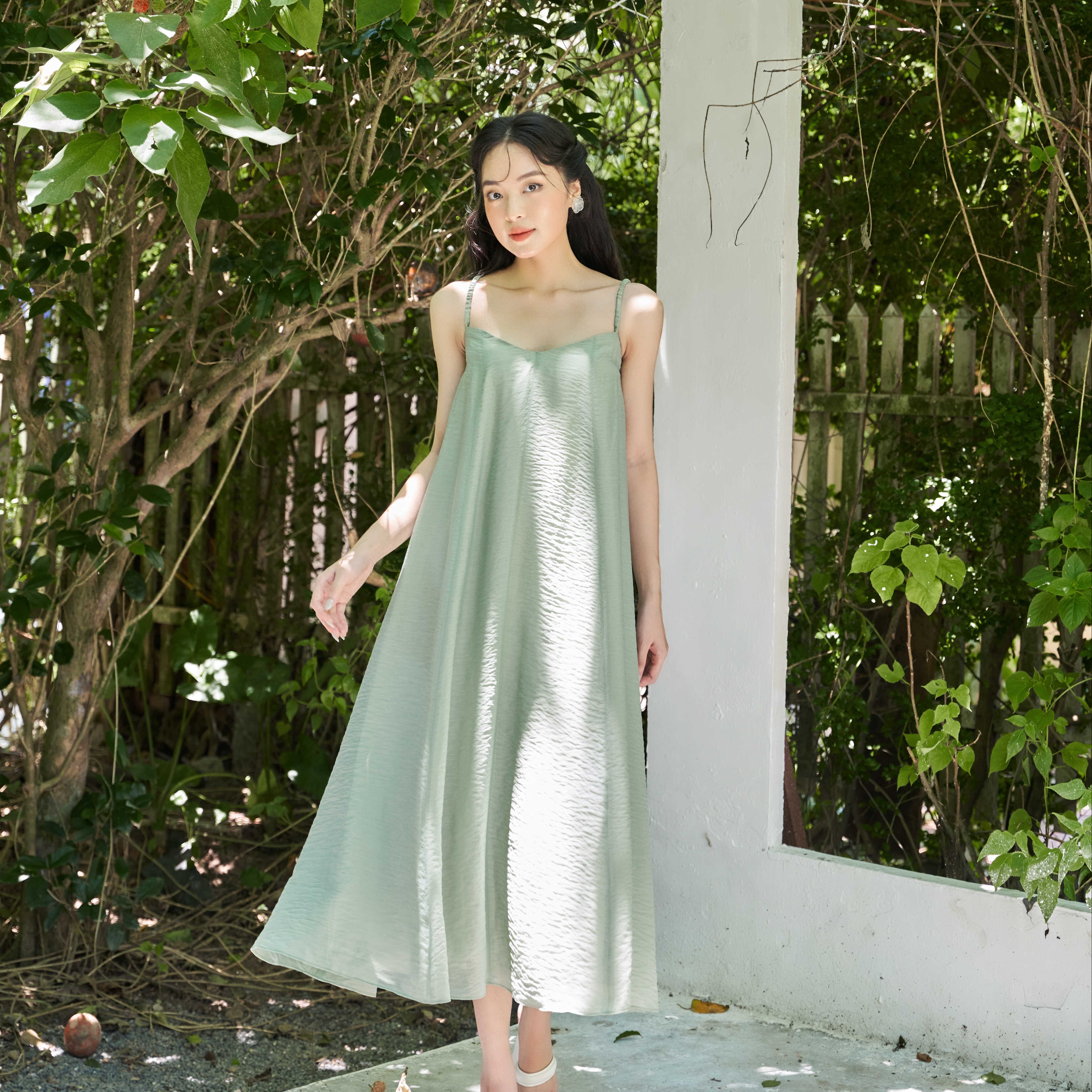 TIELA Đầm váy trơn dây vai nhún - Viola Dress