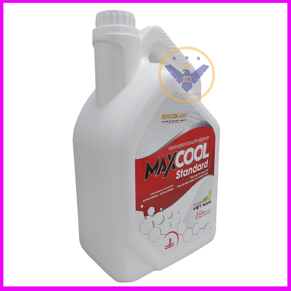 2 nước làm mát xe ô tô màu đỏ Maxcool Standard can 4L