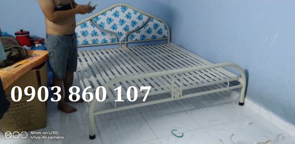 [HCM]Giường ngủ sắt 1m8 1m6 1m4 1m2 1m 80cm dài 2m giao hàng toàn quốc bảo hành 2 năm giường ống tròn phi 49 cứng cáp
