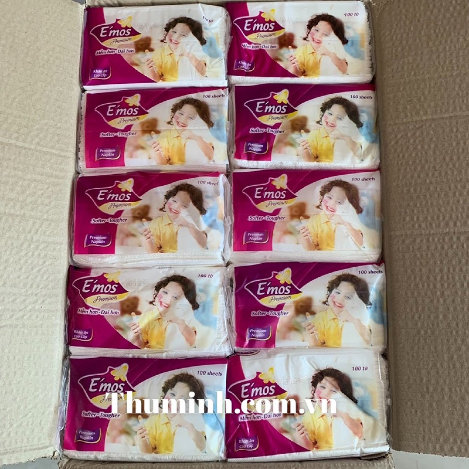 Combo 10 Bịch Giấy Vuông Emos Cao Cấp Bịch 100 tơ`