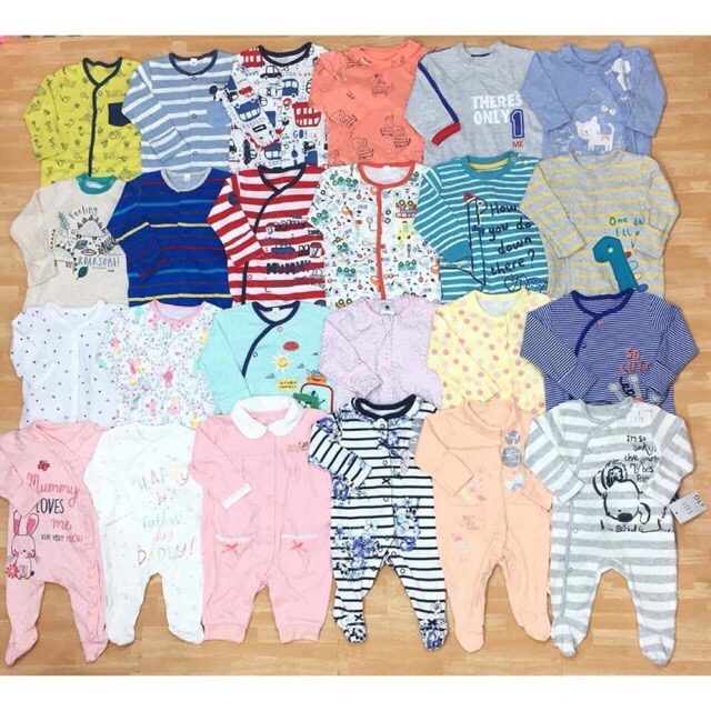 Set 2 áo liền quần cho bé sơ sinh