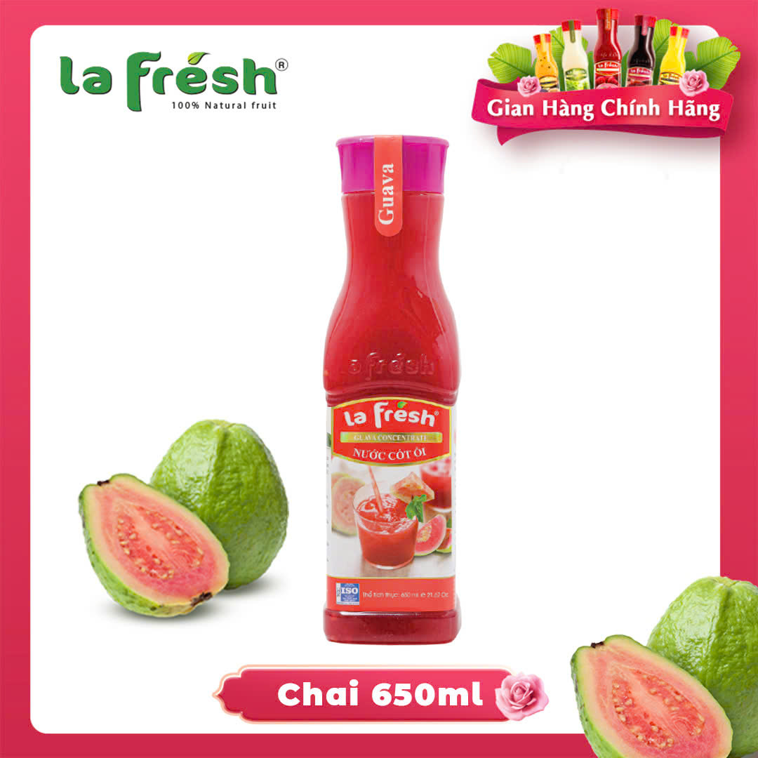 Nước Cốt Ổi Lafresh Đà Lạt Chai 650ml - Ổi nguyên chất Đà Lạt