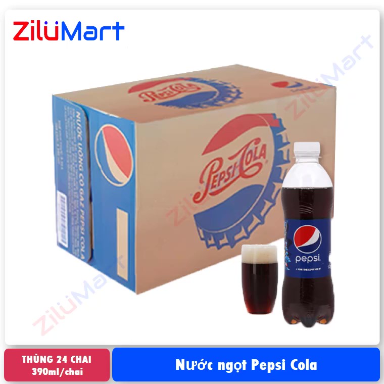 Nước ngọt Pepsi cola (thùng 24 chai) loại 390ml