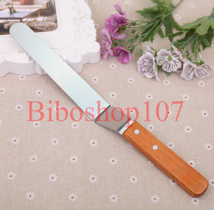 Dao chà láng inox cong cán gỗ (20CM)
