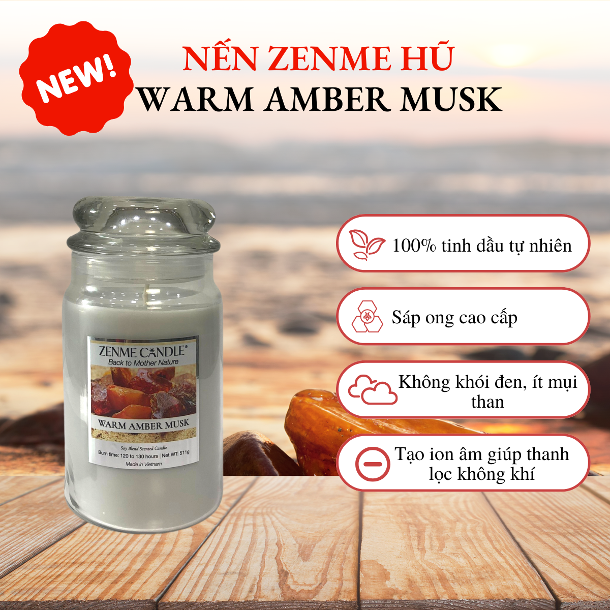 Nến thơm Zenme Hũ