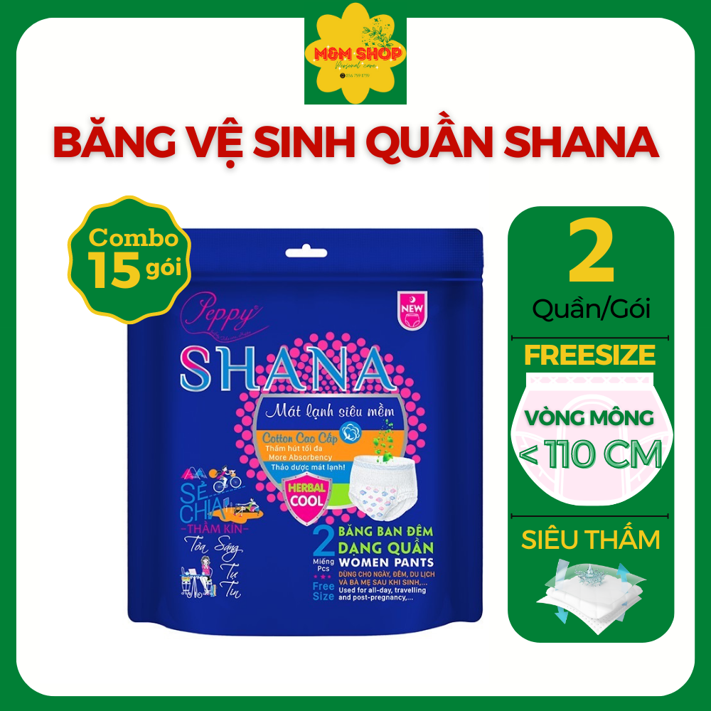[HCM]Combo 15 Gói Băng Vệ Sinh Quần SHANA