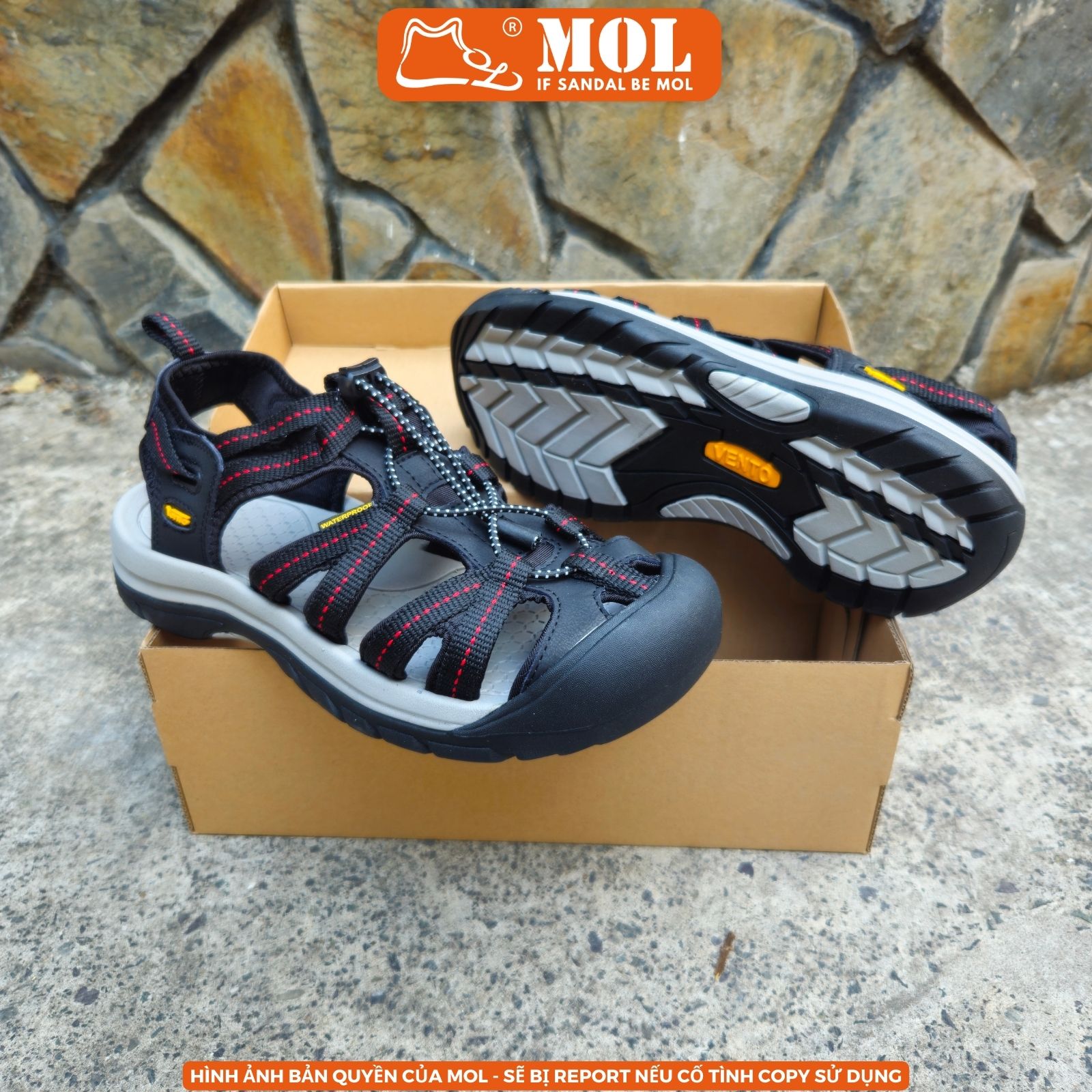 Giày sandal nam bít mũi Vento SD08003 có big size 44